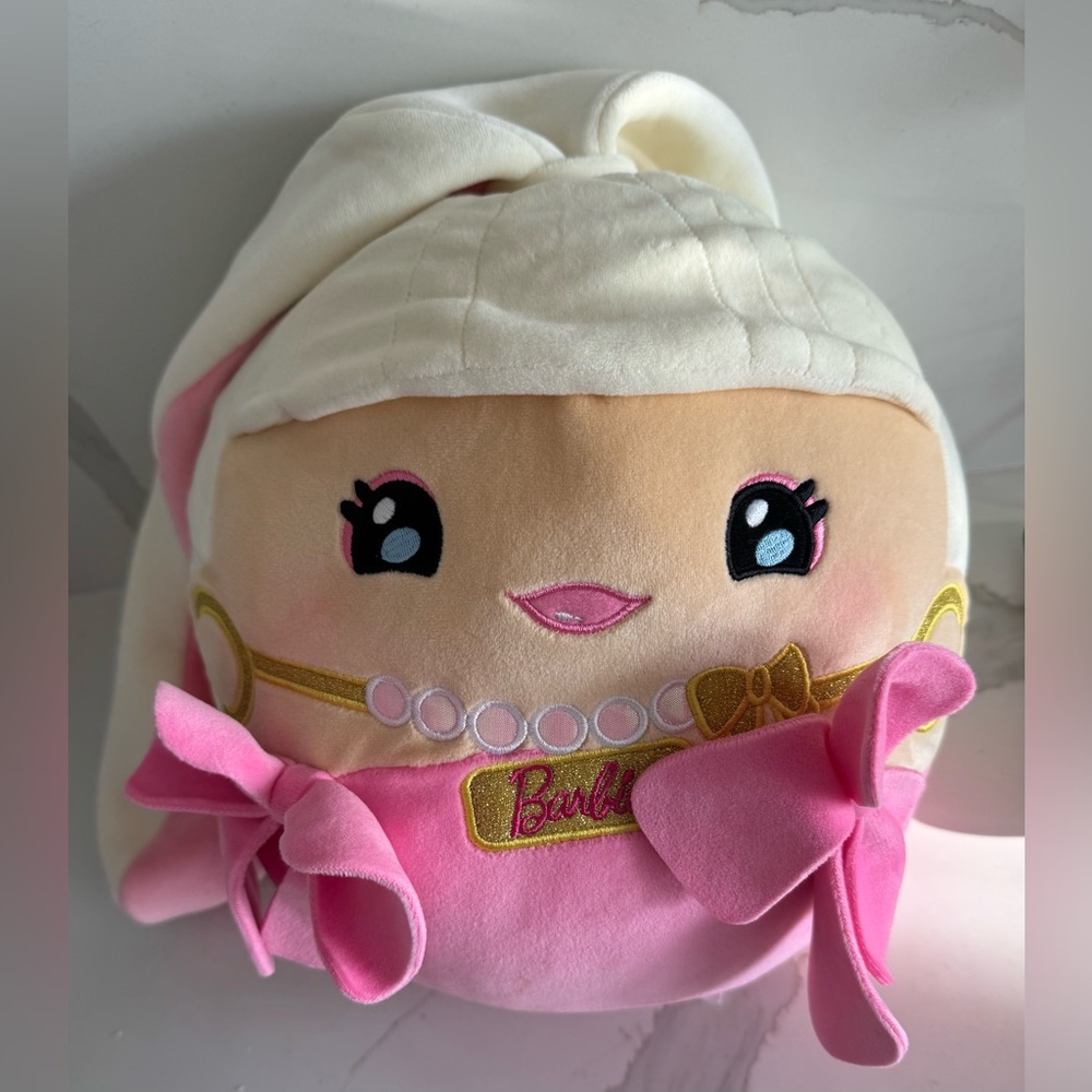Barbie Cuutopia Plush 10-inch Soft Pillow Doll Pink Blonde Bows Ponytail Cusion